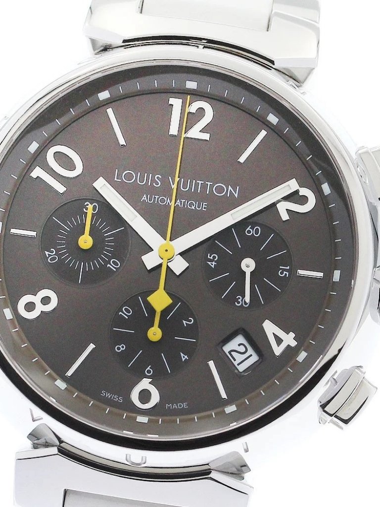 Louis Vuitton Tambour Q1121 Chronograph Brown Dial Automatic Mens Watch884468